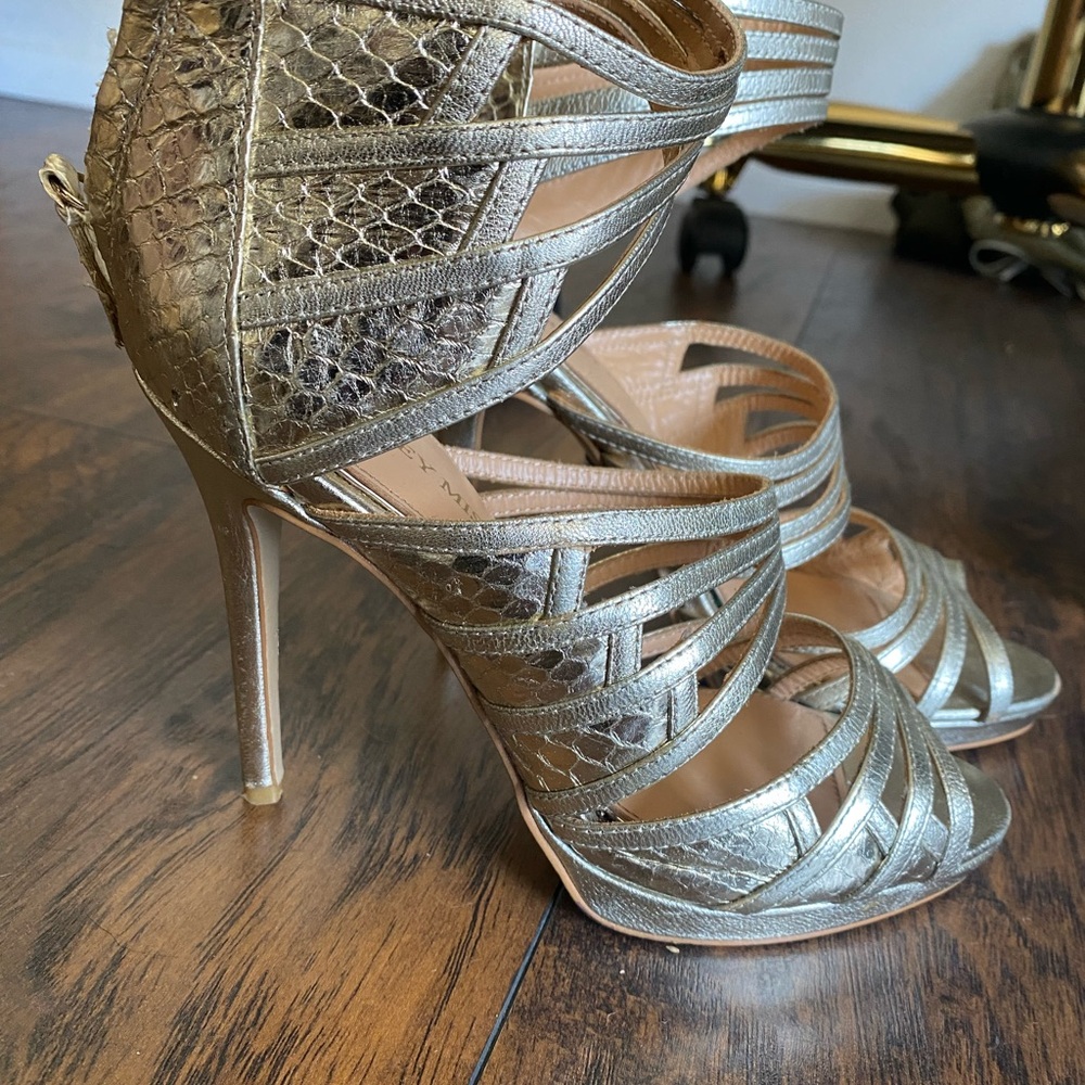 Badgley Mischka Metallic Gold Strappy Heels